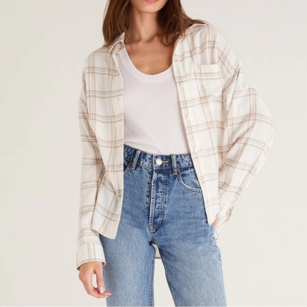 EVEREVE plaid flannel top clio Plaid Button Up z supply madewell jcrew j‎ crew
